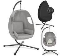 Fauteuil suspendu ANIKA avec cadre et coussin 160kg - gris clair