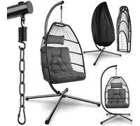 Fauteuil suspendu Ariane avec structure et coussin 160kg - gris foncé