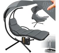 Fauteuil suspendu Elaria avec pare-soleil et poche latérale - gris