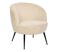 Fauteuil Tildae en Tissu Creme Côtelé L69xl63xH71 cm - Atmosphera Créateur d'intérieur