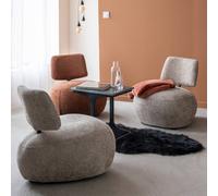 Fauteuil tissu beige chiné