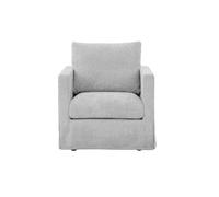 Fauteuil tissu chenille déhoussable Gris clair