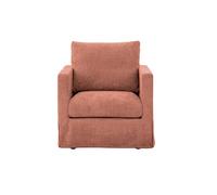 Fauteuil tissu chenille déhoussable Terracotta