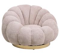 Fauteuil tissu Florel rose antique pivotant
