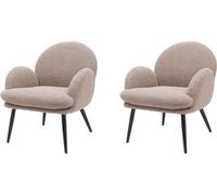 Fauteuil tissu Lot de 2 F. Oreo taupe effet laine bouclette