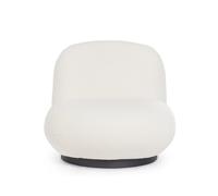 Fauteuil tissu Margot blanc bouclé pivotant