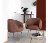 Fauteuil tissu terracotta