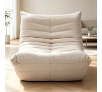 Fauteuil Togo Fireside, Canapés sans Dossier, Canapé De Sol Lounge, Poufs Dangle, Siège Lounge Ergonomique, Pouf en Mousse À Mémoire De Forme pour Chambre Et Salon White