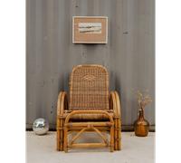 Fauteuil transat en osier et bambou n°931