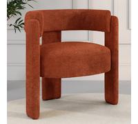 IDMarket - Fauteuil tripode Gustave Tissu Chenille Terracotta
