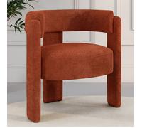 Fauteuil tripode GUSTAVE tissu chenille terracotta