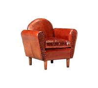 Fauteuil tube Marron 77x65x79 cm Cuir véritable