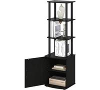 Fauteuil TV complet et confortable avec étagère de rangement - Rangement pour vos appareils multimédia - Bois composite - Hauteur : 137 cm - Noir