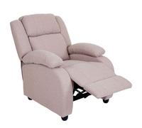Fauteuil TV Lincoln, fauteuil de relaxation, tissus crème-gris