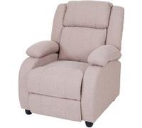 Fauteuil TV Lincoln, fauteuil de relaxation, tissus crème-gris Beige G
