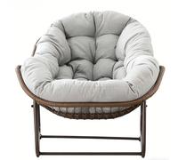 Fauteuil œuf à bascule avec coussin d'assise épais, Intérieur & Extérieur Fauteuil basculant confortable, 111x94,5x80 cm, Gris clair Aosom FR