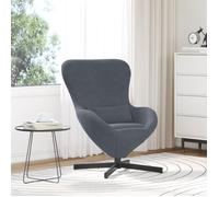 vidaXL Fauteuil œuf 63×73×90 cm Velours pivotant Ergonomique Gris foncé
