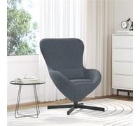Fauteuil œuf en velours gris foncé Gris foncé G