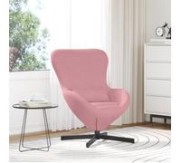 vidaXL Fauteuil œuf Rose 63 x 73 x 90 cm Velours, Fauteuil œuf Moderne, élégant et pivotant, siège Ergonomique, Confortable pour Le Salon