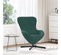 Fauteuil œuf en velours vert foncé Vert G