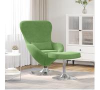 vidaXL Fauteuil œuf avec repose-pieds en velours vert clair