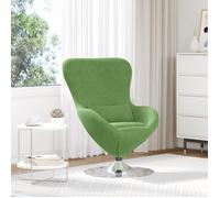 vidaXL Fauteuil œuf Vert Clair Velours | Soutien lombaire pour être super à l'aise, Tourne à 360 degrés, super pratique,