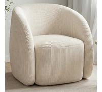 IDMarket Fauteuil CORI en velours côtelé 71x74x66 cm Beige