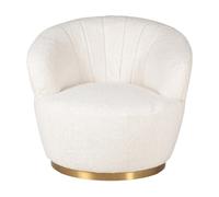 Fauteuil Venus pivotant ivoire effet laine bouclette