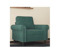 vidaXL Fauteuil, Chaise de Relaxation avec Dossier et Repose-Pied, Siège Inclinable, Fauteuil TV de Salon, Moderne, Vert Foncé Velours