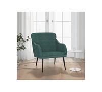 vidaXL Fauteuil Velours Vert foncé 63x76x80 cm