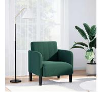 vidaXL Fauteuil avec accoudoirs 1 place Velours vert foncé 54 cm