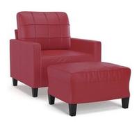 VIDAXL Fauteuil avec repose-pied - Rouge bordeaux