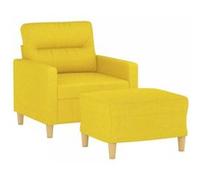 Fauteuil vidaXL avec repose-pied en Tissu Jaune clair 60 cm Jaune G