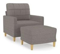 Fauteuil avec repose-pied en Tissu Taupe 60 cm