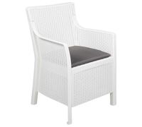 Fauteuil vidaXL blanc en PP