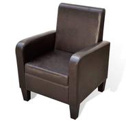 vidaXL Fauteuil design contemporain en similicuir Marron 1 place