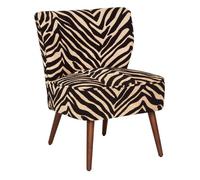 Fauteuil Vintage CHIARA en Bois d'Hévéa - Atmosphera Créateur d'intérieur - Camel