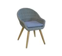 Fauteuil vintage Malte - Aluminium et polyester - Gris