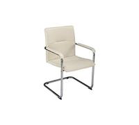 Fauteuil visiteur simili cuir Rumba - ivoire