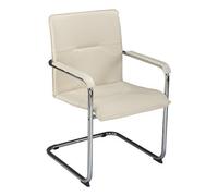 Fauteuil visiteur simili cuir Rumba - ivoire