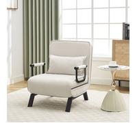 Fauteuil WOLTU - Canapé Lit Convertible 3 en 1 - Dossier Réglable en 5 Positions - Beige