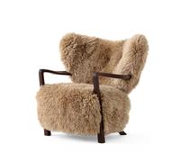 Fauteuil &Tradition Wulff ATD2 en Peau de Mouton Couleur Miel 50 Mm/ Noyer Huilé