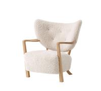 Fauteuil &Tradition Wulff ATD2 en Peau de Mouton Moonlight/chêne Huilé
