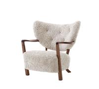 Fauteuil &Tradition Wulff ATD2 en Peau de Mouton Moonlight/ Noyer