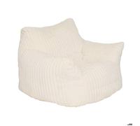 Atmosphera – Fauteuil Muzi XL – Velours côtelé blanc – Assise XXL moelleuse ultra-confort