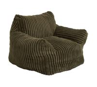 Atmosphera - Fauteuil XL Muzi en Velours Côtelé Kaki - Gros Pouf Compressé Moderne Ultra-Confort Moelleux - Assise XXL Cosy Cocooning Idéal Salon, Chambre et Coin Lecture