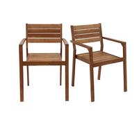 Fauteuils de jardin empilables en bois massif (lot de 2) canopee