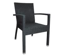 Bolero – Fauteuils en osier empilables – Lot de 4 – Gris anthracite