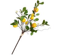 Faux citrons, branches de citrons artificielles, 8 têtes de fausses plantes avec feuilles et tiges vertes, plante citronnier vive pour vase, maison, jardin, bureau, fête, accessoires photograph