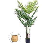Faux palmier Areca, sans entretien, polyvalent pour l'intérieur et l'extérieur, 46 pieds - 140 cm (55 pouces)